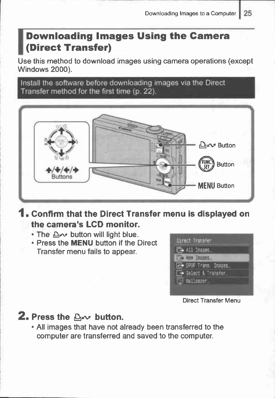 Press the button | Canon IXUS 90IS User Manual | Page 27 / 36