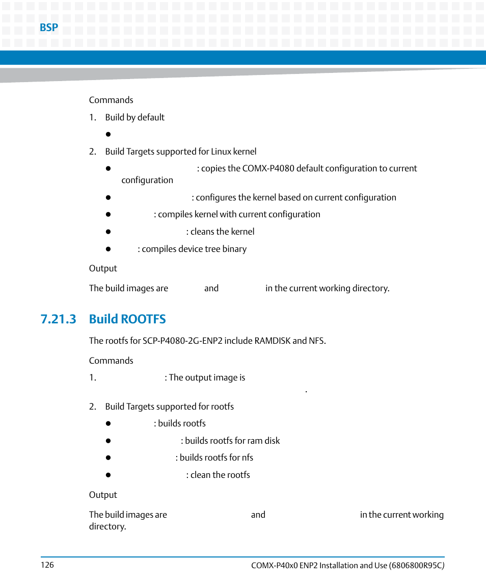 3 build rootfs | Artesyn COMX-P40x0 ENP2 Installation and Use (January 2015) User Manual | Page 126 / 140