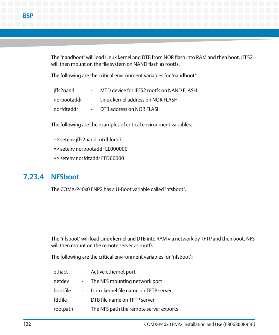4 nfsboot, Nfsboot | Artesyn COMX-P40x0 ENP2 Installation and Use (January 2015) User Manual | Page 132 / 140