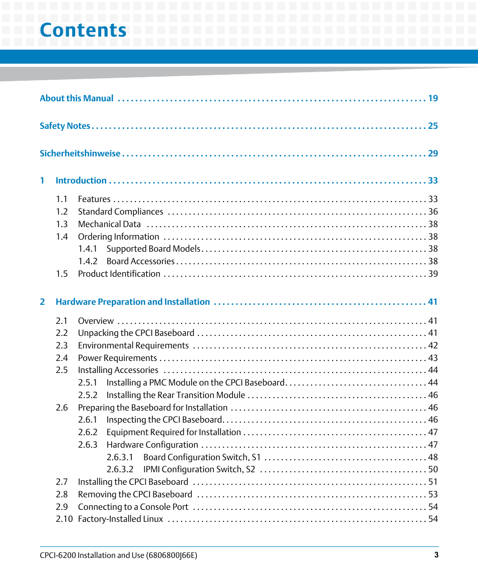 Artesyn CPCI-6200 Installation and Use (May 2015) User Manual | Page 3 / 234