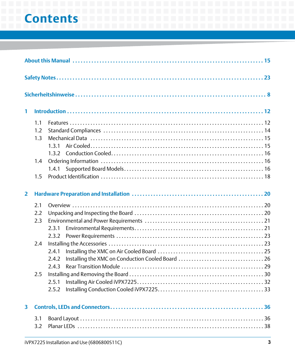Artesyn iVPX7225 Installation and Use (April 2015) User Manual | Page 3 / 168