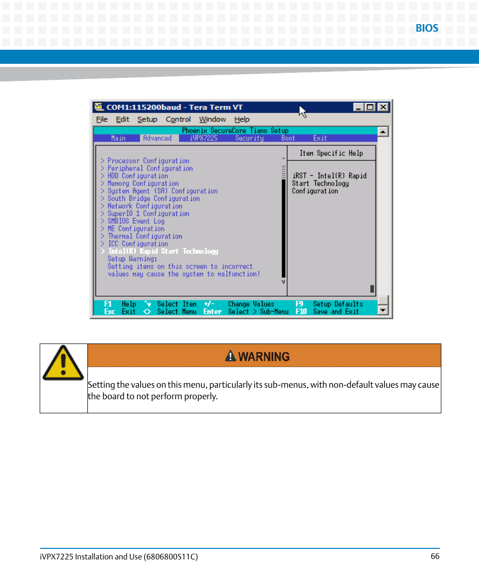 Bios | Artesyn iVPX7225 Installation and Use (April 2015) User Manual | Page 85 / 168