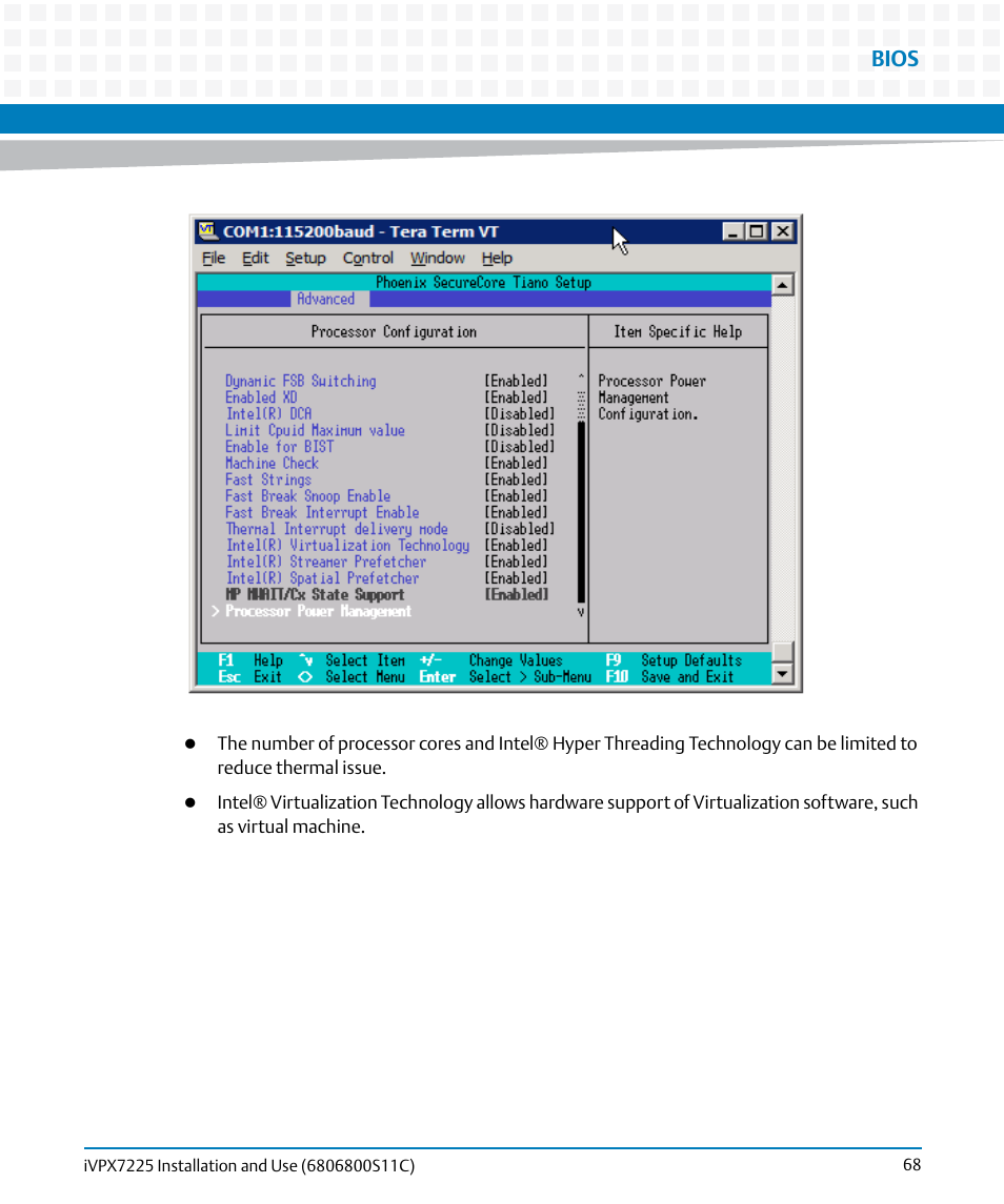 Bios | Artesyn iVPX7225 Installation and Use (April 2015) User Manual | Page 87 / 168