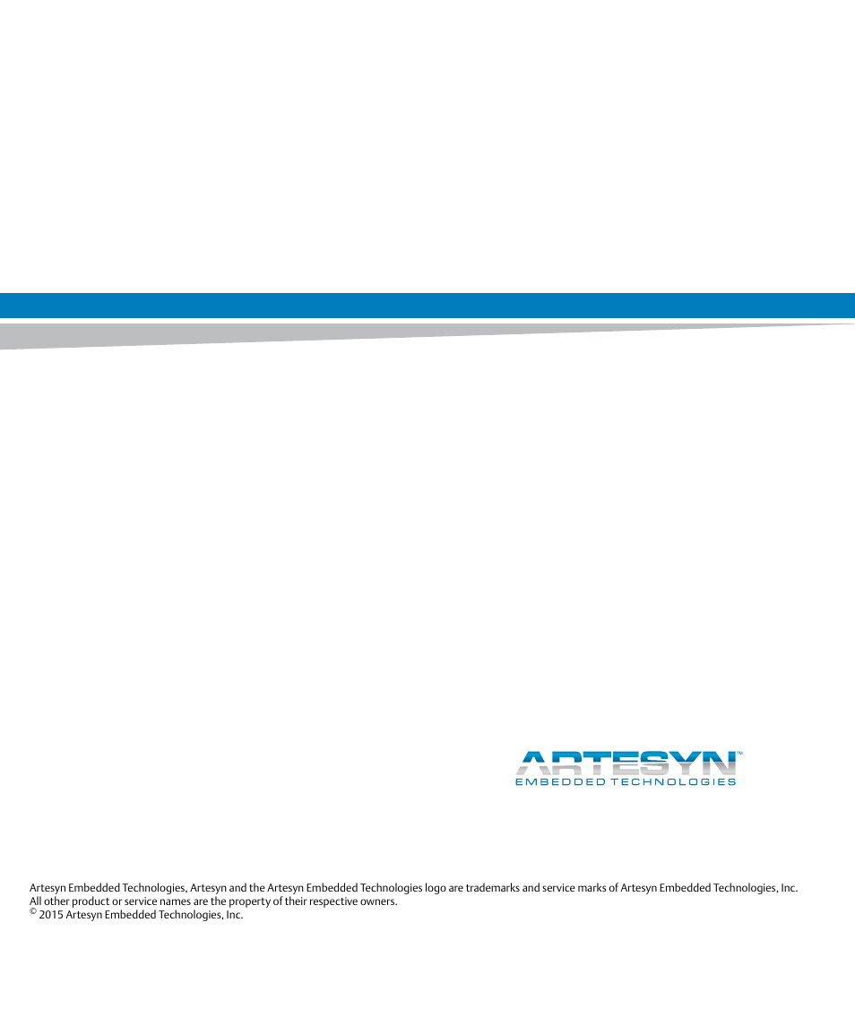 Artesyn iVPX7225 RTM Installation and Use (April 2015) User Manual | Page 56 / 56