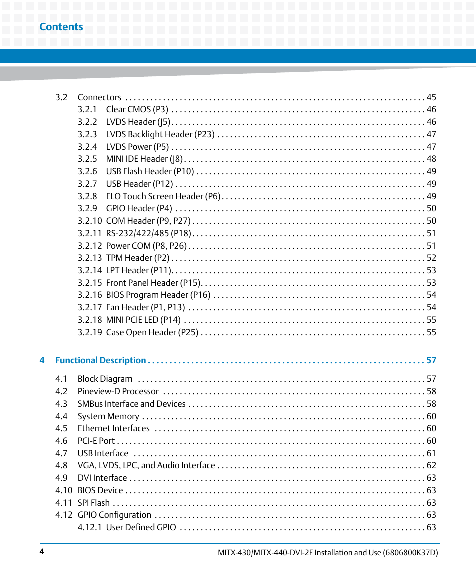 Artesyn MITX-430/MITX-440-DVI-2E Installation and Use (August 2014) User Manual | Page 4 / 118