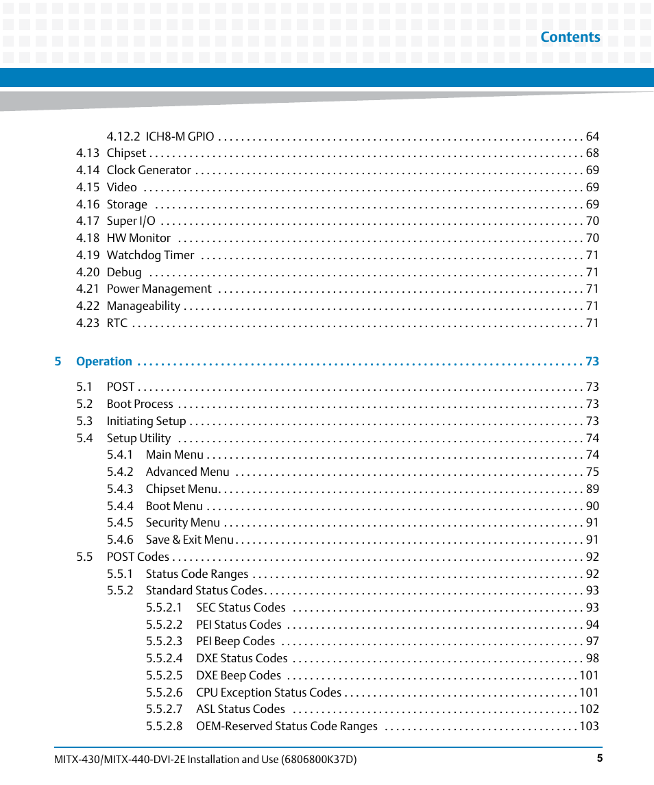 Artesyn MITX-430/MITX-440-DVI-2E Installation and Use (August 2014) User Manual | Page 5 / 118