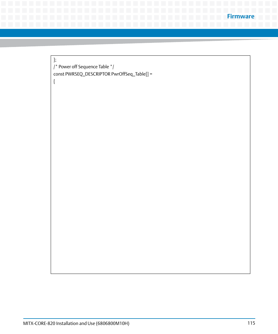 Firmware | Artesyn MITX-CORE-820 Installation and Use (July 2014) User Manual | Page 115 / 132