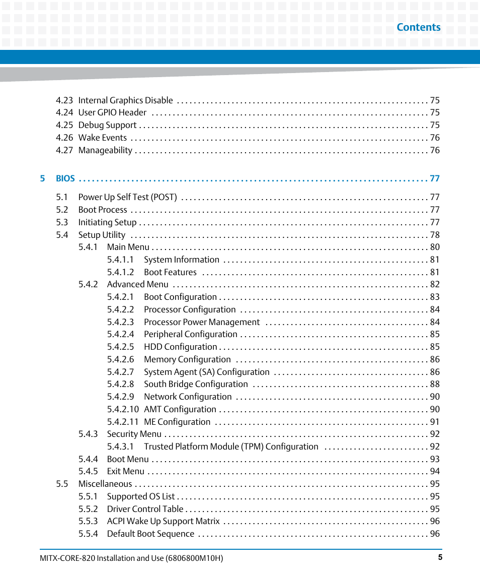 Artesyn MITX-CORE-820 Installation and Use (July 2014) User Manual | Page 5 / 132
