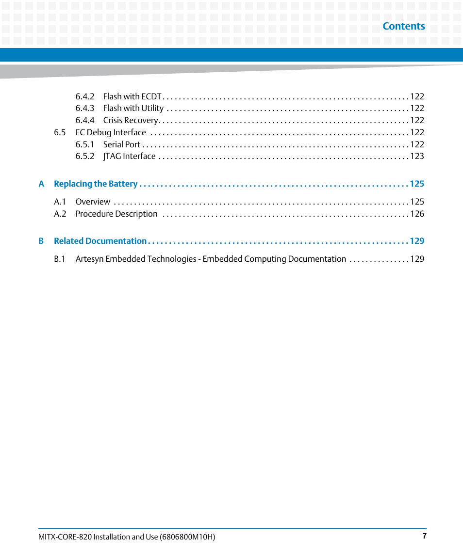 Artesyn MITX-CORE-820 Installation and Use (July 2014) User Manual | Page 7 / 132