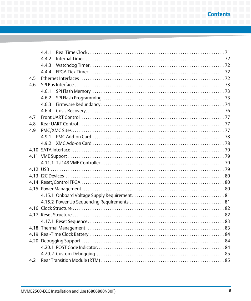 Artesyn MVME2500 ECC Installation and Use (August 2014) User Manual | Page 5 / 150