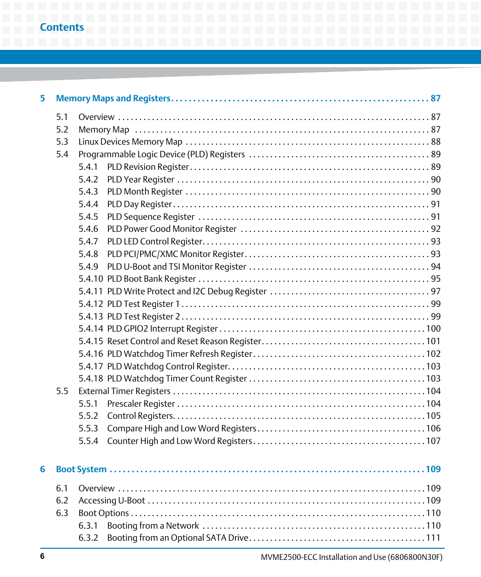 Artesyn MVME2500 ECC Installation and Use (August 2014) User Manual | Page 6 / 150