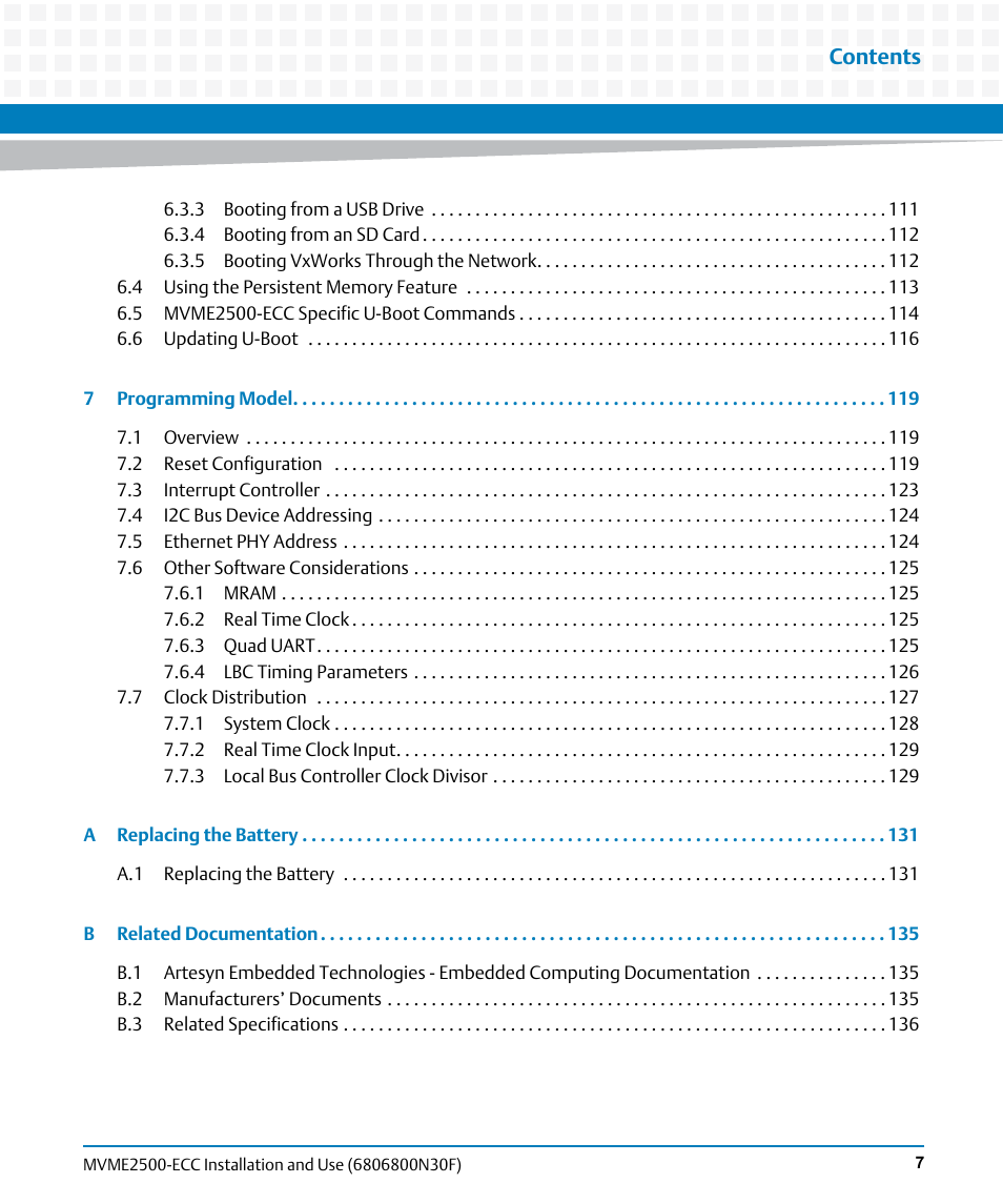 Artesyn MVME2500 ECC Installation and Use (August 2014) User Manual | Page 7 / 150