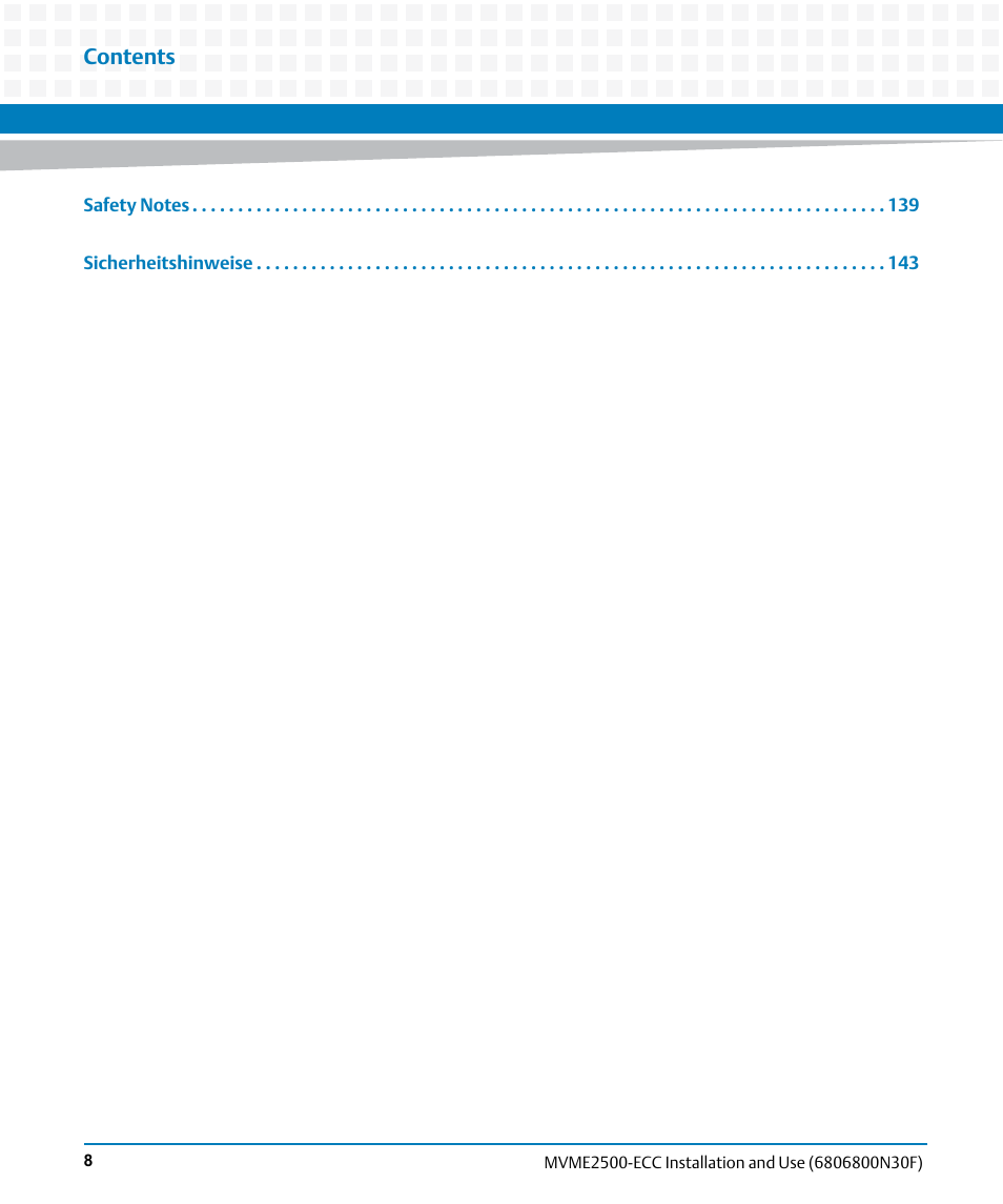 Artesyn MVME2500 ECC Installation and Use (August 2014) User Manual | Page 8 / 150