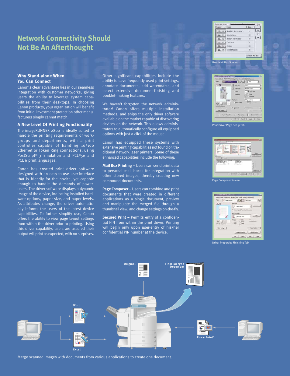 Network connectivity should not be an afterthought | Canon IMAGERUNNER 2800 User Manual | Page 5 / 8