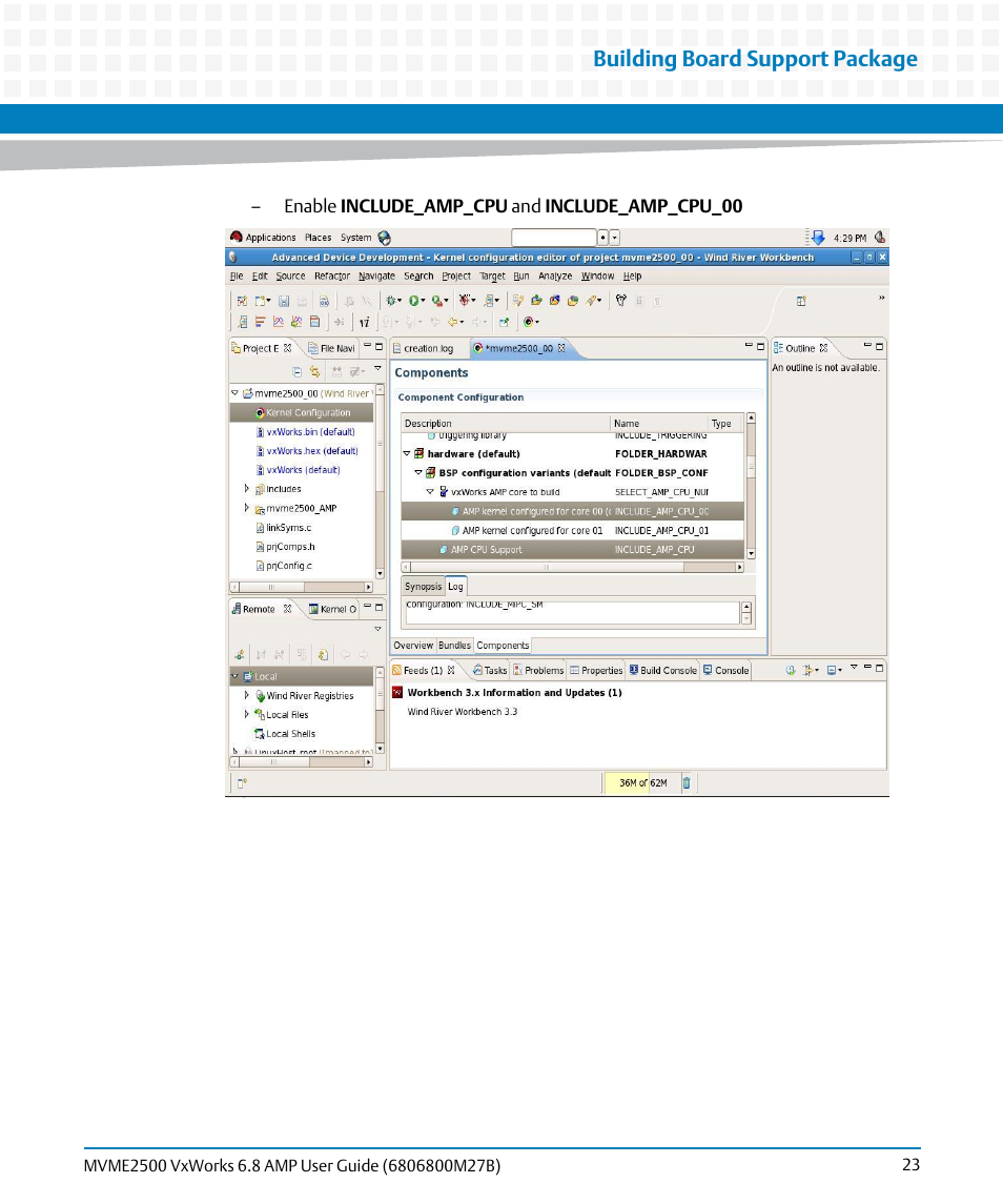 Building board support package | Artesyn MVME2500 VxWorks 6.8 AMP User Guide (August 2014) User Manual | Page 23 / 40