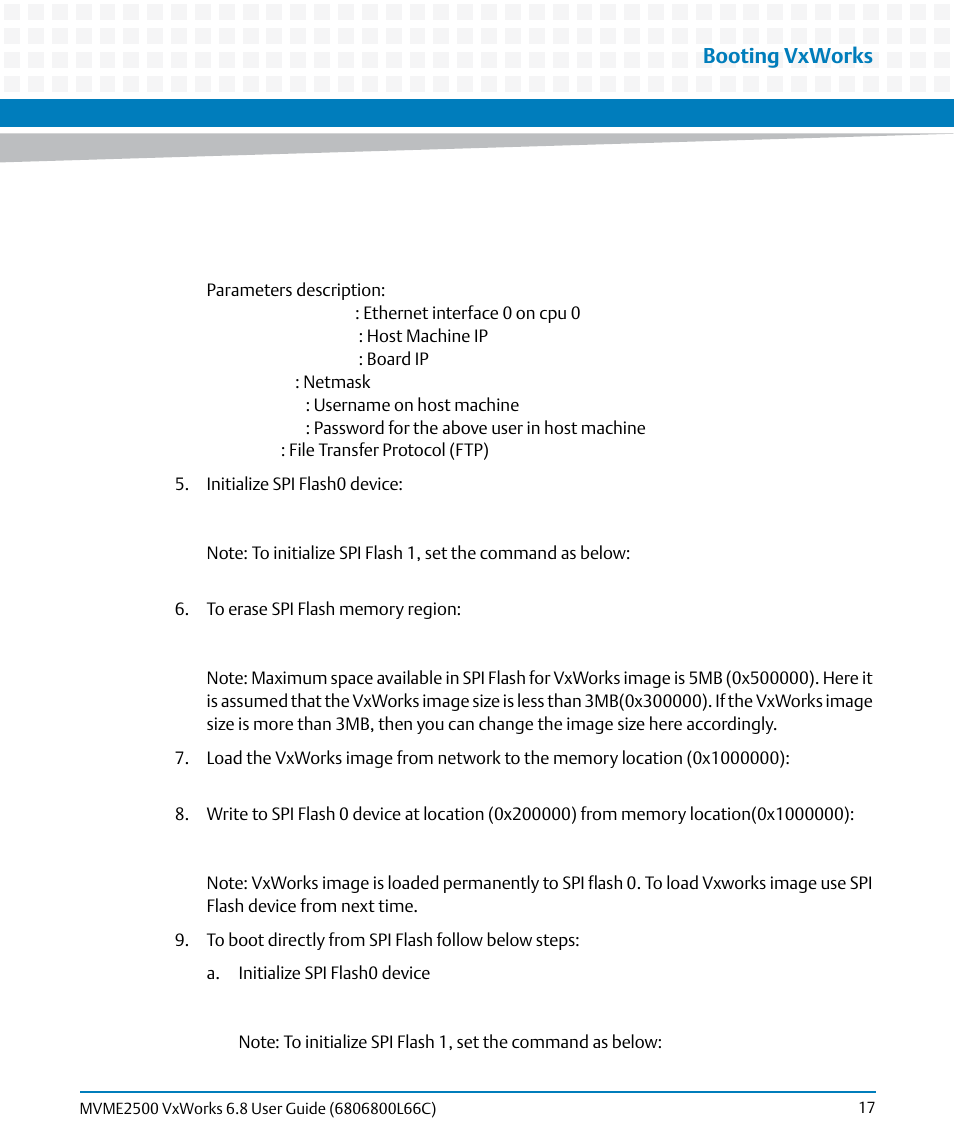 Booting vxworks | Artesyn MVME2500 VxWorks 6.8 User Guide (April 2014) User Manual | Page 17 / 44