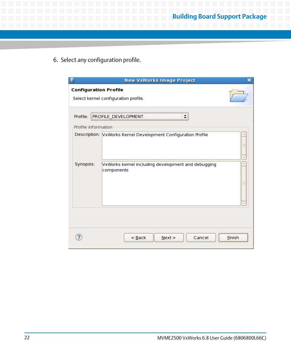 Building board support package | Artesyn MVME2500 VxWorks 6.8 User Guide (April 2014) User Manual | Page 22 / 44