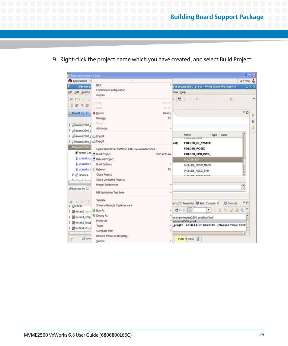 Building board support package | Artesyn MVME2500 VxWorks 6.8 User Guide (April 2014) User Manual | Page 25 / 44