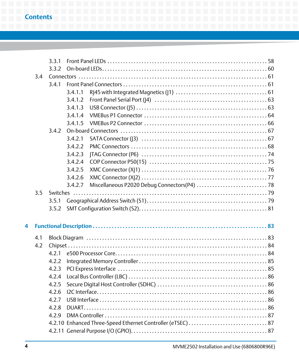 Artesyn MVME2502 Installation and Use (April 2015) User Manual | Page 4 / 166
