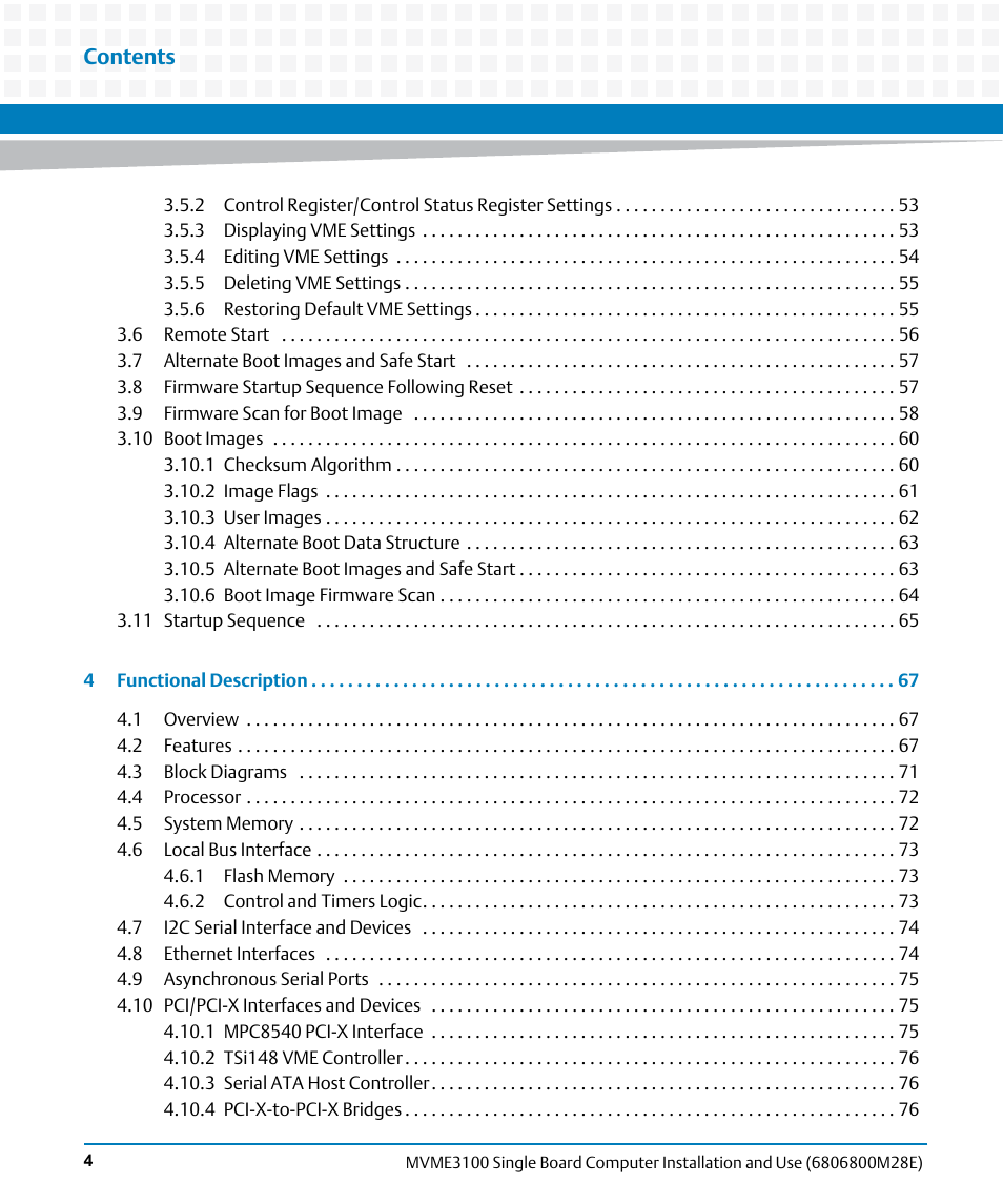 Artesyn MVME3100 Single Board Computer Installation and Use (June 2014) User Manual | Page 4 / 156