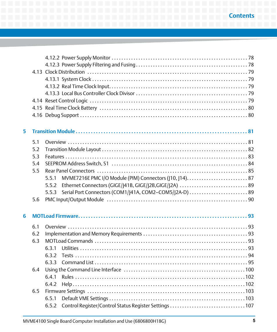 Artesyn MVME4100 Single Board Computer Installation and Use (June 2014) User Manual | Page 5 / 136