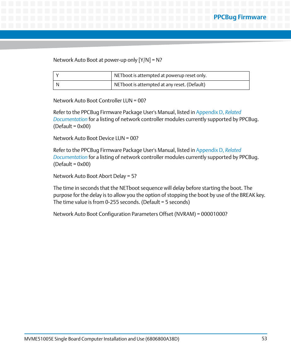 Ppcbug firmware | Artesyn MVME51005E SBC Installation and Use (July 2014) User Manual | Page 51 / 150