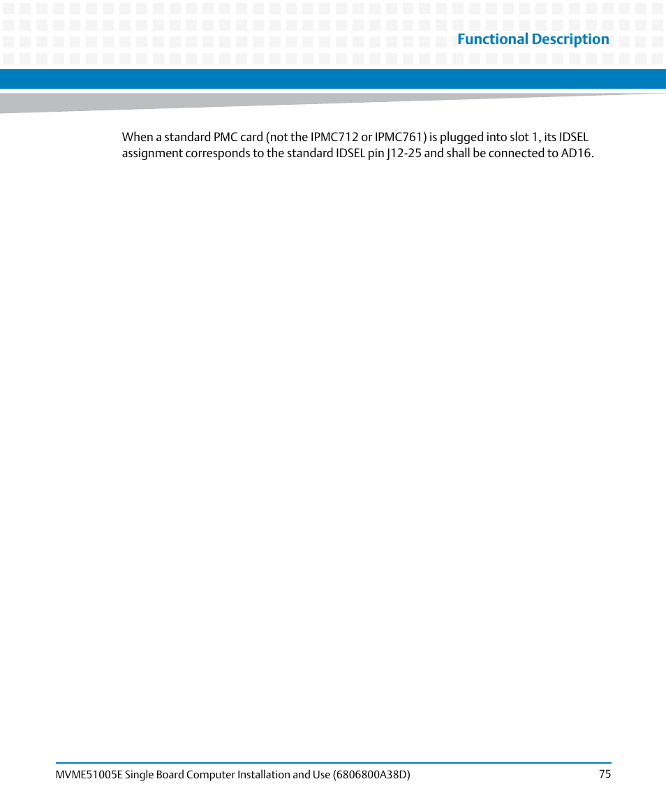 Functional description | Artesyn MVME51005E SBC Installation and Use (July 2014) User Manual | Page 73 / 150