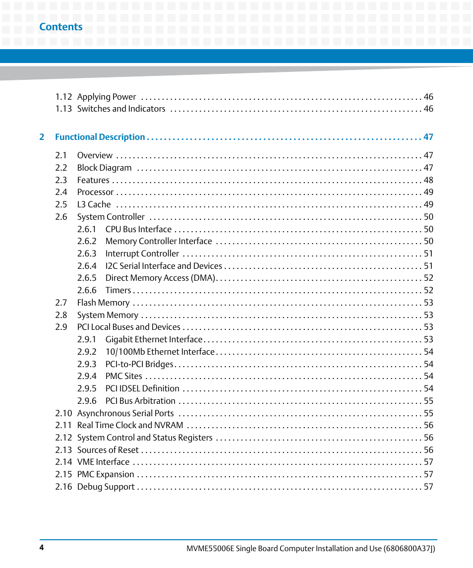 Artesyn MVME55006E Single Board Computer Installation and Use (July 2014) User Manual | Page 4 / 142