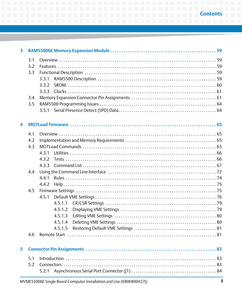 Artesyn MVME55006E Single Board Computer Installation and Use (July 2014) User Manual | Page 5 / 142