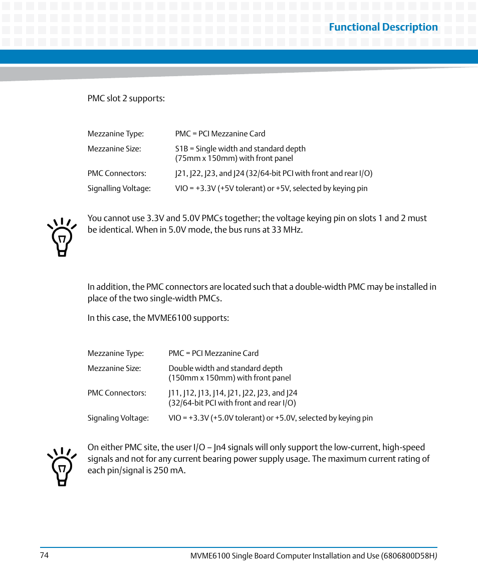 Functional description | Artesyn MVME6100 Single Board Computer Installation and Use (June 2014) User Manual | Page 74 / 120