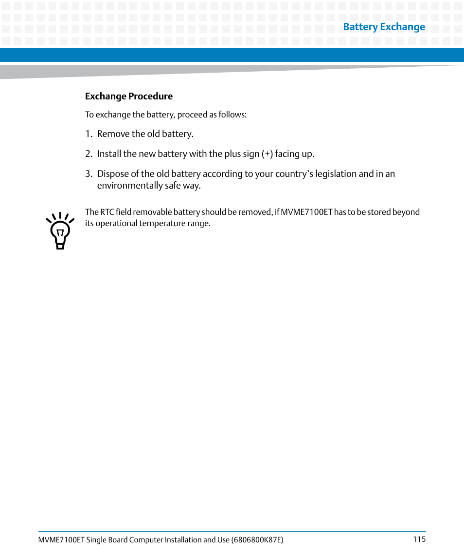 Artesyn MVME7100ET Single Board Computer Installation and Use (June 2014) User Manual | Page 115 / 134