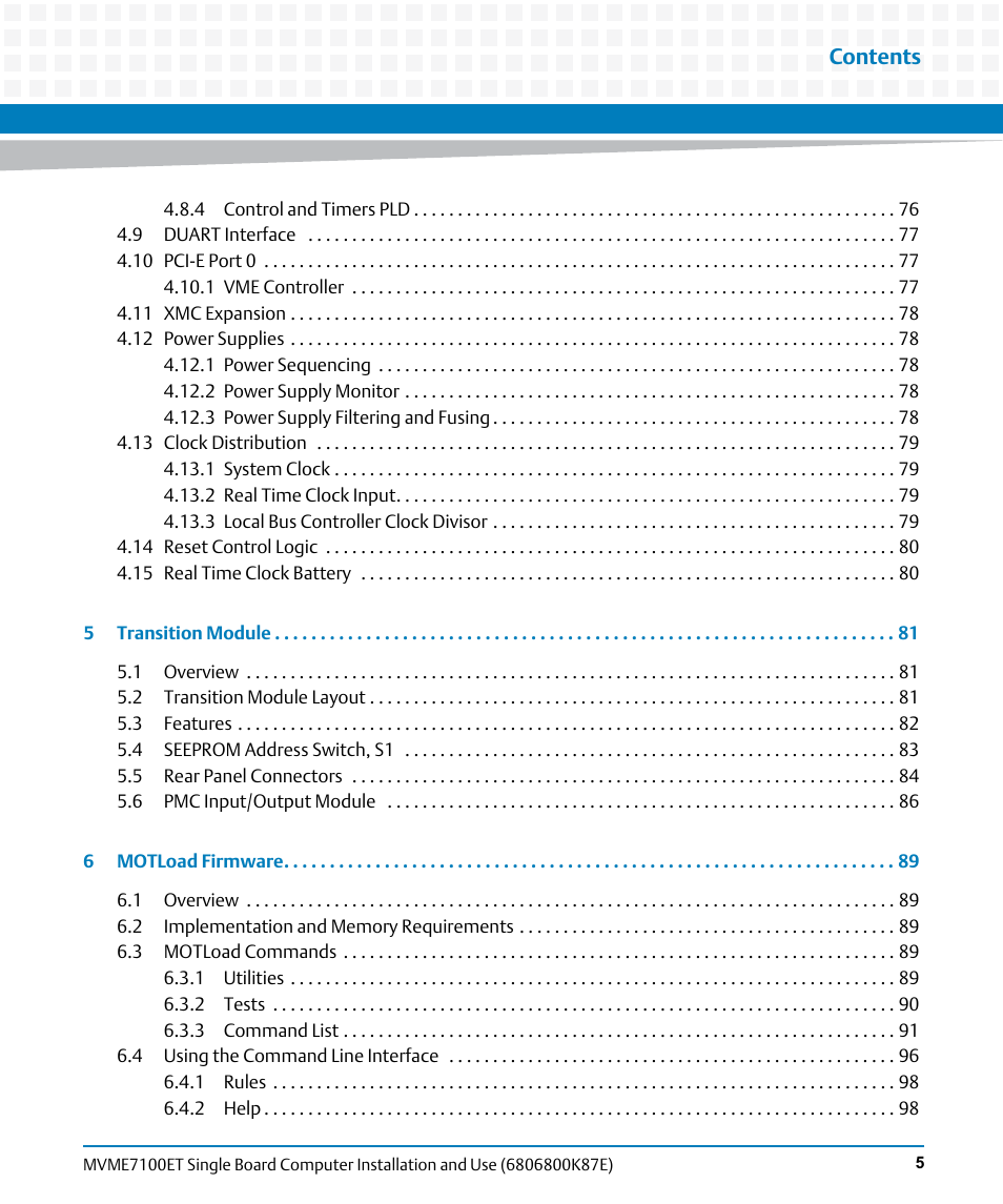Artesyn MVME7100ET Single Board Computer Installation and Use (June 2014) User Manual | Page 5 / 134