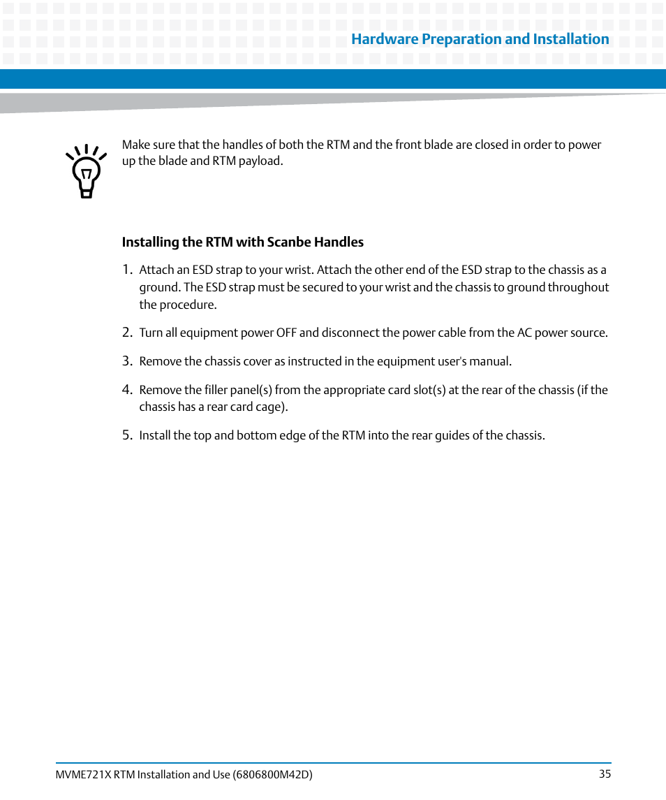 Artesyn MVME721x RTM Installation and Use (April 2015) User Manual | Page 35 / 54