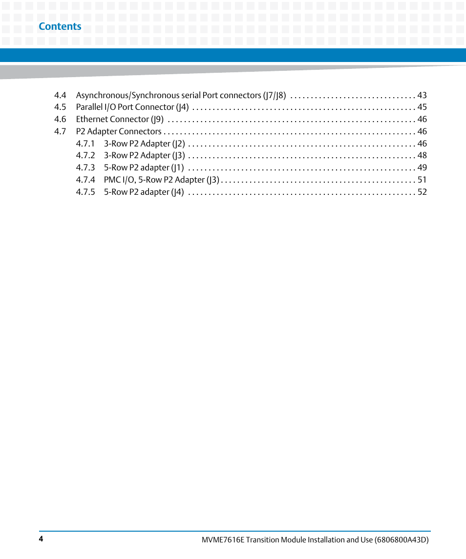 Artesyn MVME7616E Transition Module Installation and Use (April 2015) User Manual | Page 4 / 56