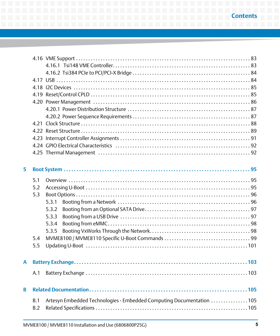 Artesyn MVME8100/MVME8110 Installation and Use (September 2014) User Manual | Page 5 / 120