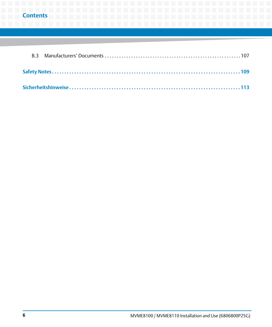 Artesyn MVME8100/MVME8110 Installation and Use (September 2014) User Manual | Page 6 / 120