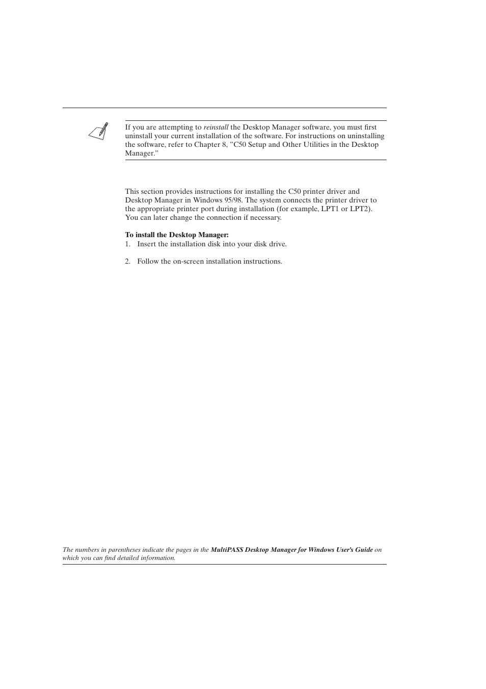 Installing the desktop manager software | Canon C50 User Manual | Page 11 / 48