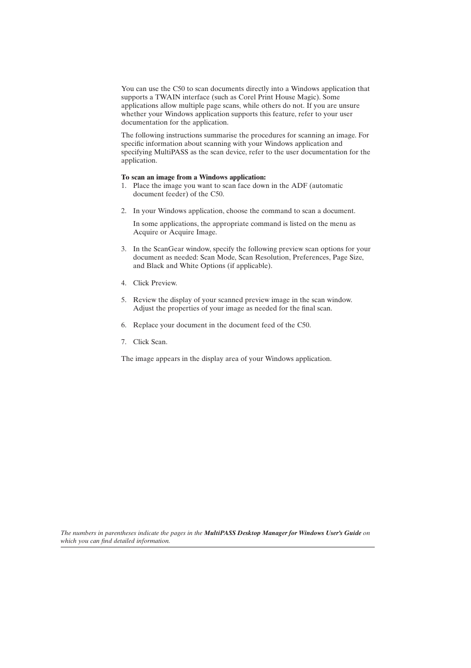 Scanning from a windows application (6-5) | Canon C50 User Manual | Page 34 / 48