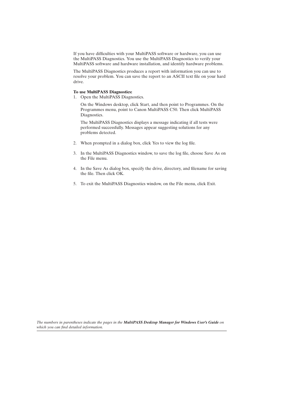 Using multipass diagnostics (8-26) | Canon C50 User Manual | Page 36 / 48