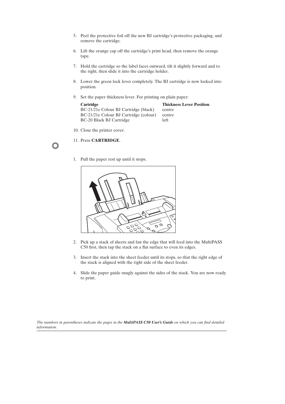 Loading print media for automatic feed (2-45) | Canon C50 User Manual | Page 8 / 48