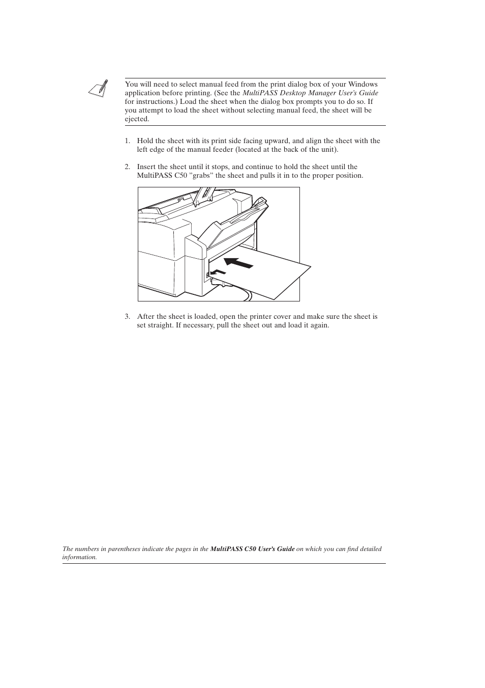 Loading print media for manual feed (2-49) | Canon C50 User Manual | Page 9 / 48
