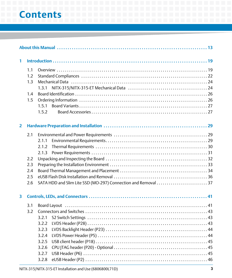 Artesyn NITX-315/NITX-315-ET Installation and Use (August 2014) User Manual | Page 3 / 122
