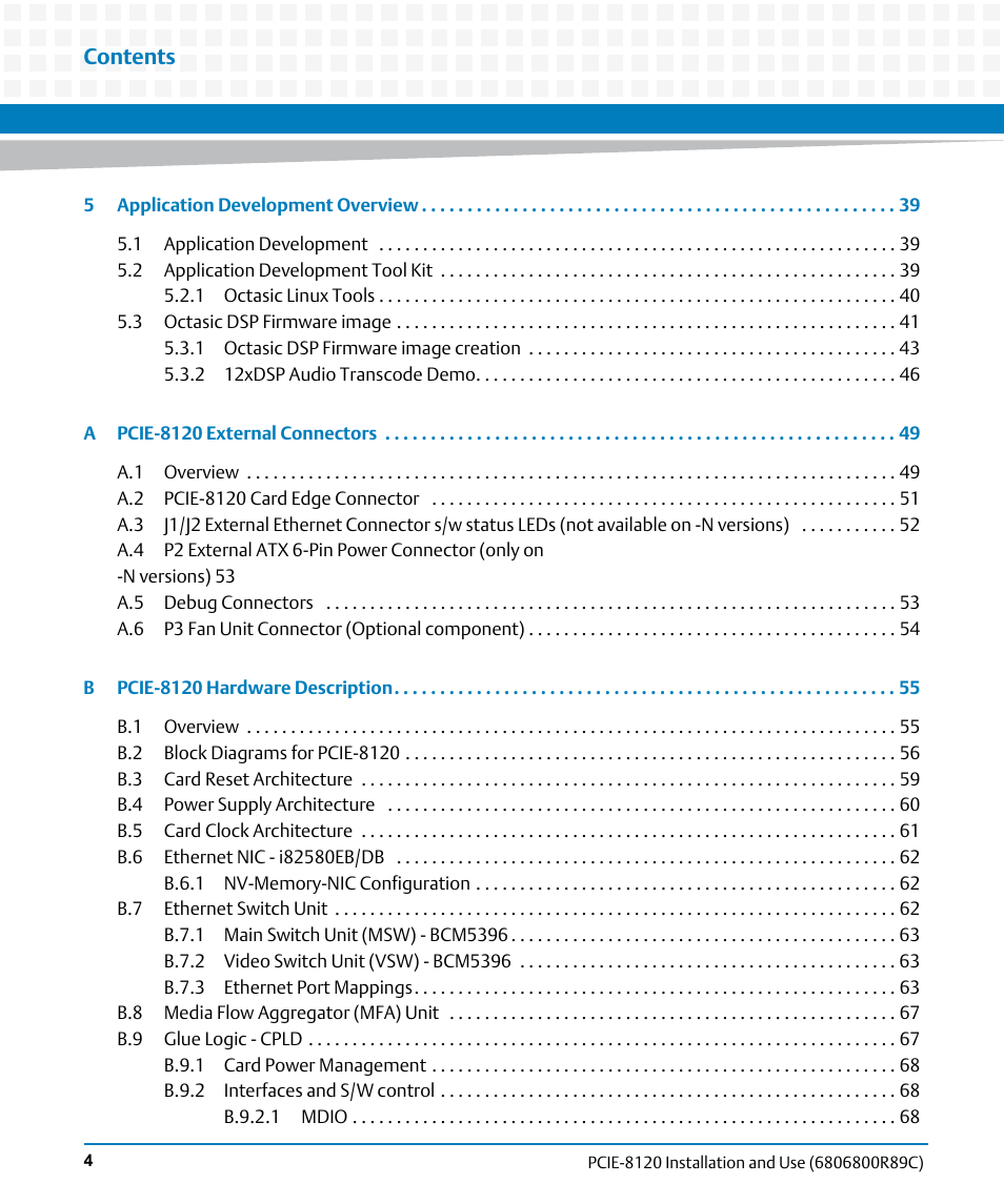 Artesyn PCIE-8120 Installation and Use (July 2014) User Manual | Page 4 / 102
