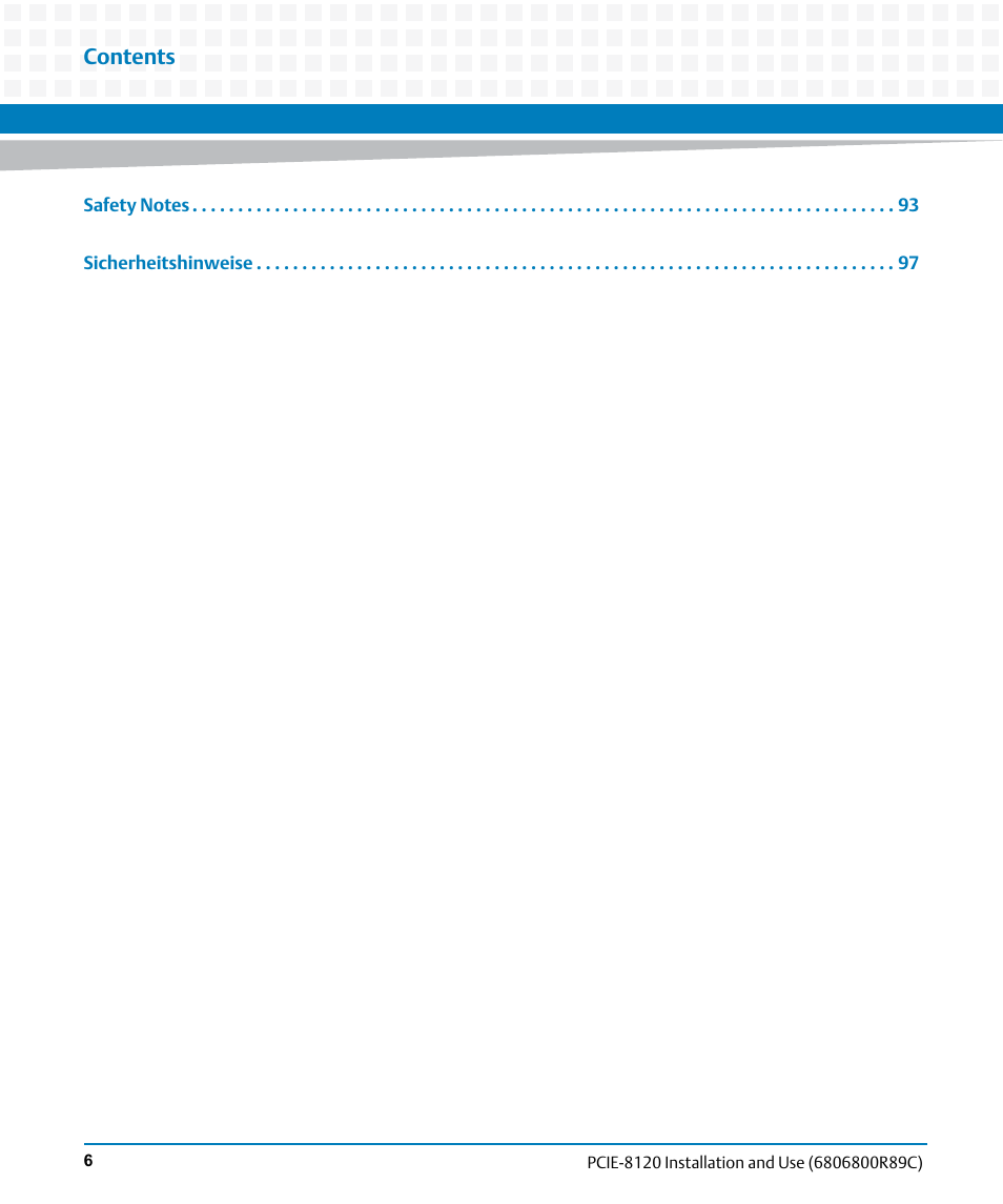 Artesyn PCIE-8120 Installation and Use (July 2014) User Manual | Page 6 / 102