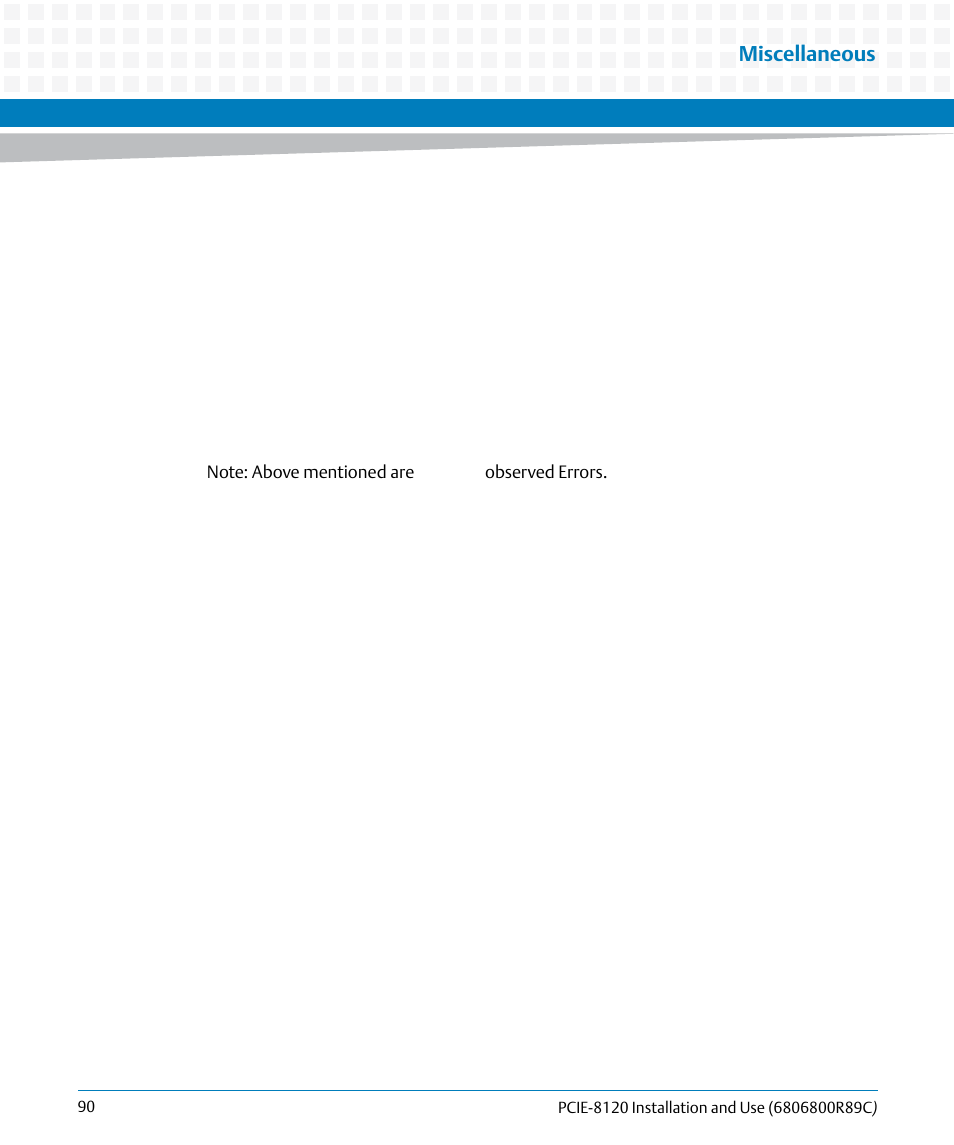 Miscellaneous | Artesyn PCIE-8120 Installation and Use (July 2014) User Manual | Page 90 / 102