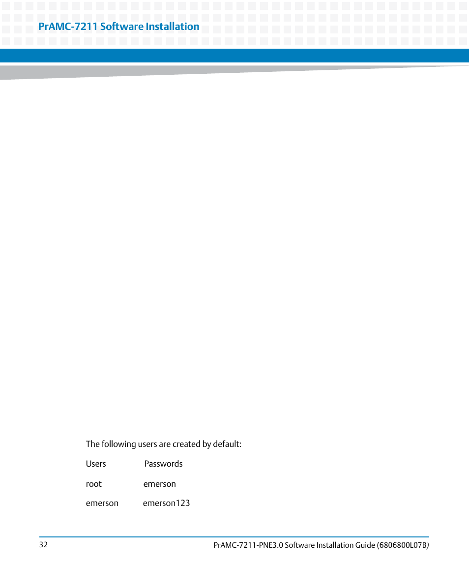 Pramc-7211 software installation | Artesyn PrAMC-7211 PNE3.0 Software Installation Guide (June 2014) User Manual | Page 32 / 70