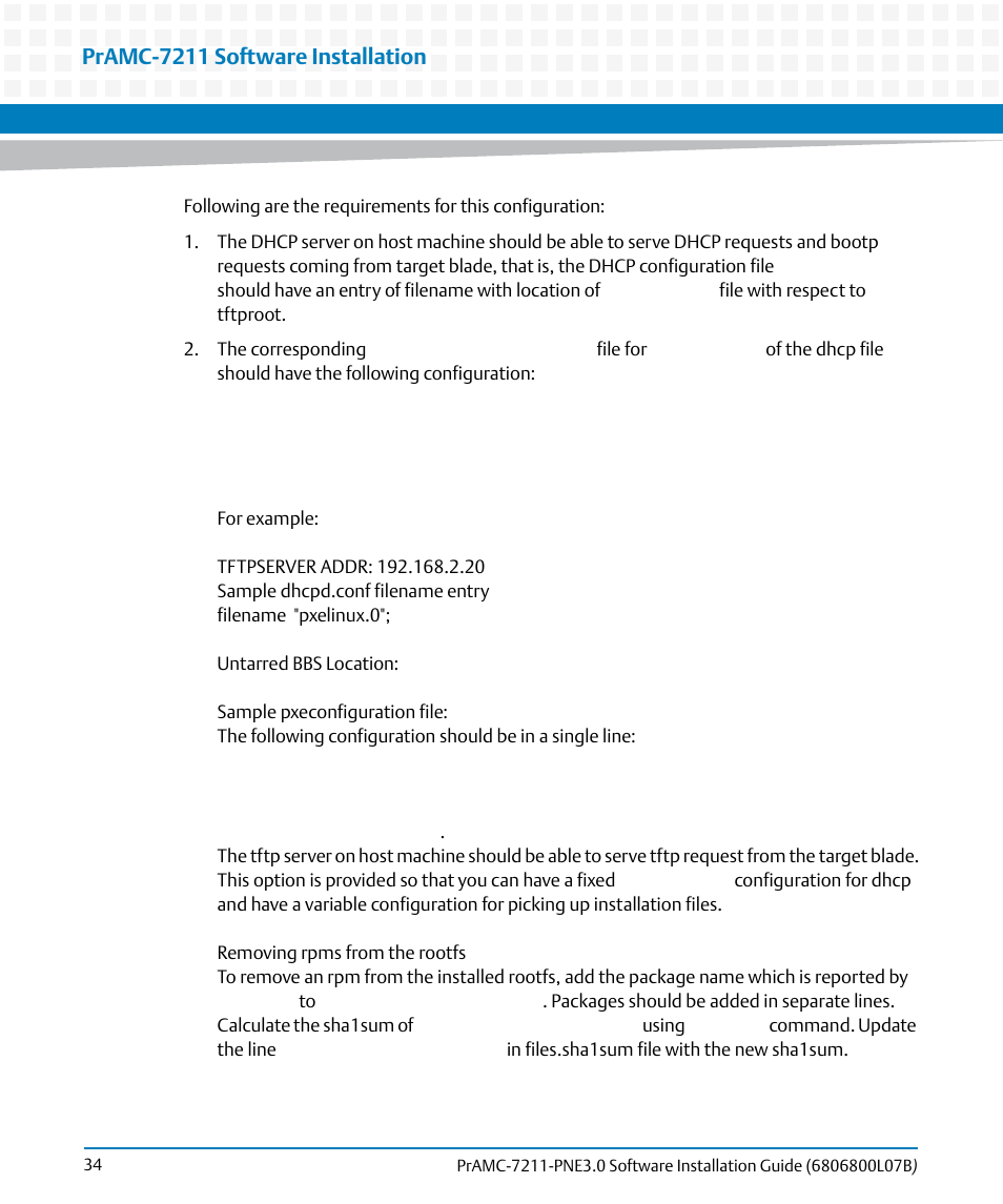 Pramc-7211 software installation | Artesyn PrAMC-7211 PNE3.0 Software Installation Guide (June 2014) User Manual | Page 34 / 70