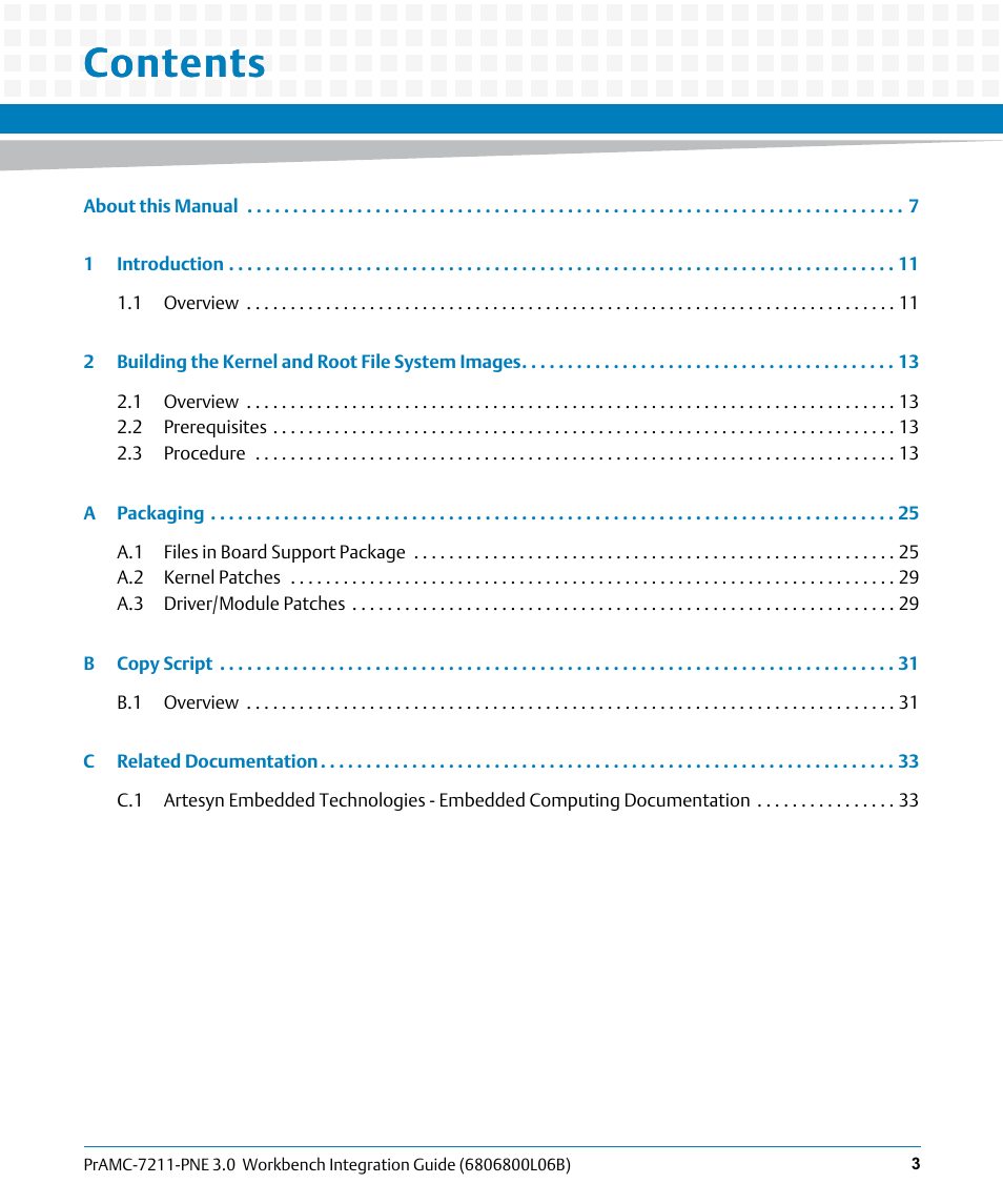 Artesyn PrAMC-7211-PNE 3.0 Workbench Integration Guide (June 2014) User Manual | Page 3 / 36