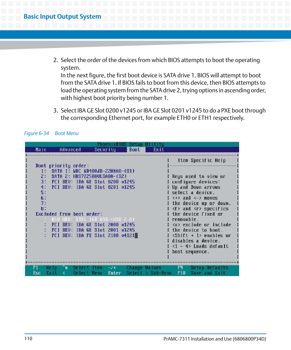 Figure 6-34, Boot menu | Artesyn PrAMC-7311 Installation and Use (June 2014) User Manual | Page 110 / 126