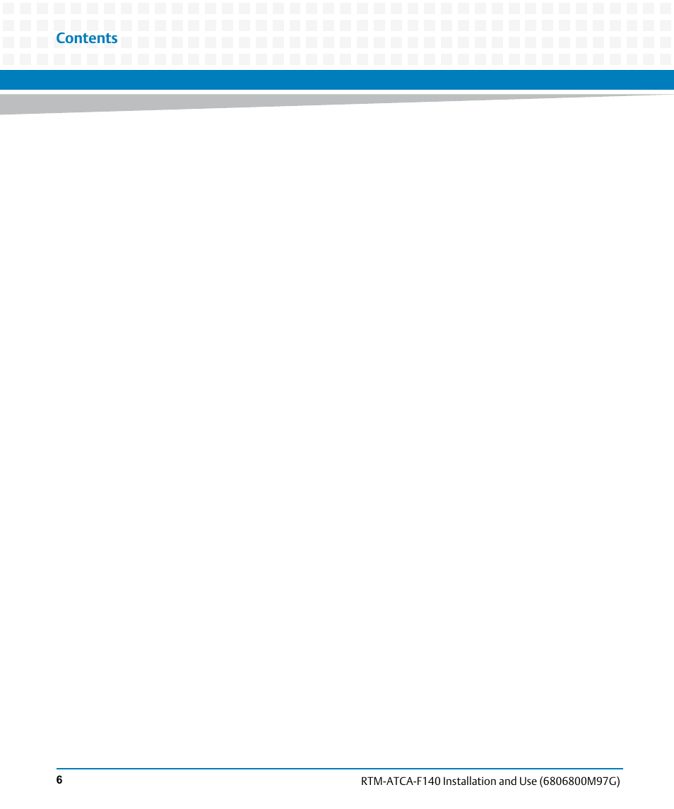 Artesyn RTM ATCA-F140 Installation and Use (September 2014) User Manual | Page 6 / 64
